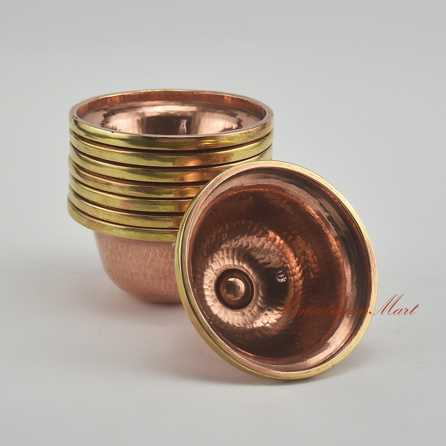 Copper Offering Cup Bowl - Buddhist Altar Meditation Ritual Cup, 6.8x6.8cm, Coffee Color - View #8
