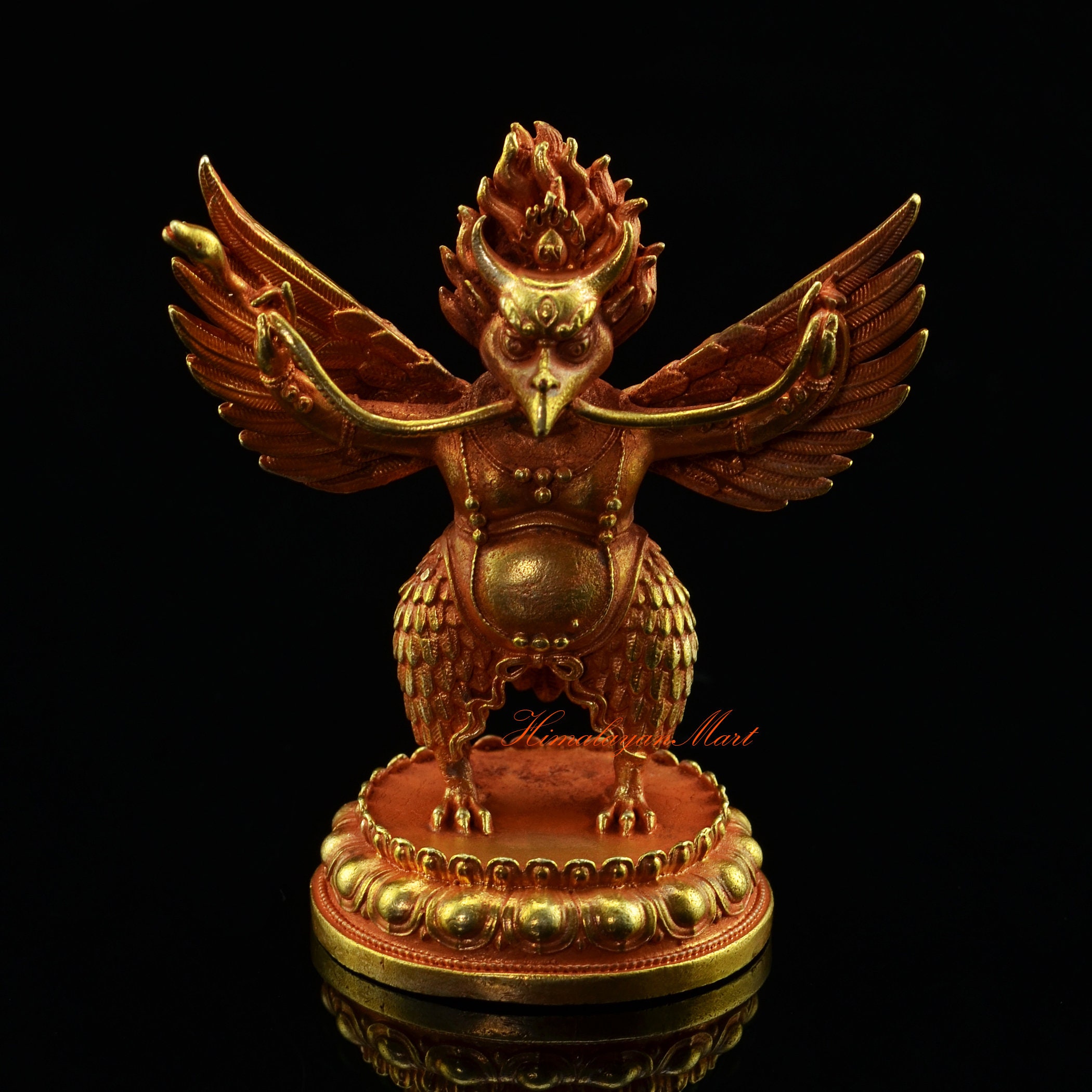 金メッキのガルーダ像 - 鳥の王、ネパール銅彫刻（3.5インチ） - Etsy 日本