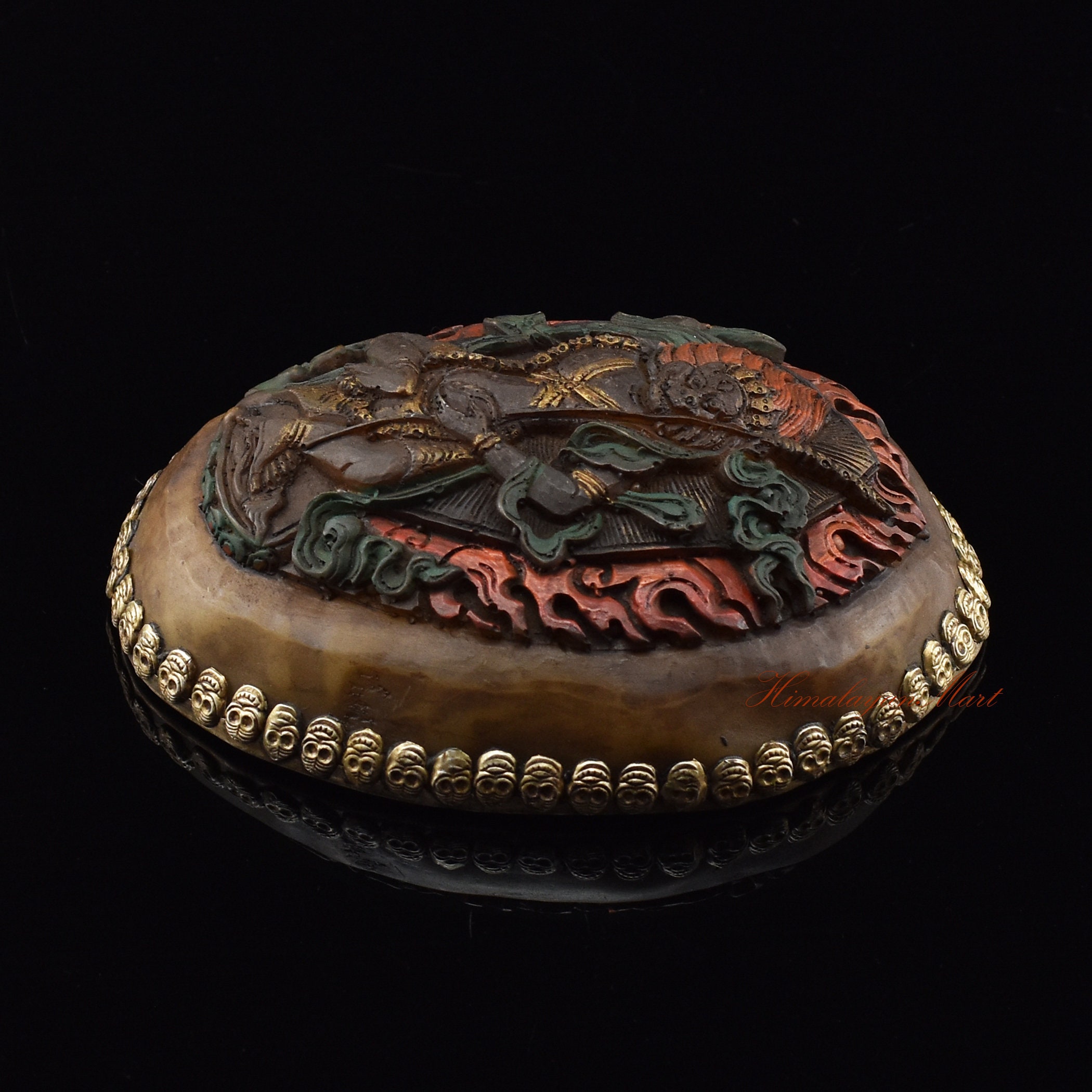 Hand Carved Simha Mukha Dakini Kapala: Tibetan Buddhist Offering Skull Cup  - Etsy, image size:2100x2100