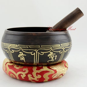 Four Metal Special Itching Singing Bowl Set Tibetan Singing Bowl Buddha Mantra Meditation Yoga Bowl Musical Healing Sound Therapy Bowl
