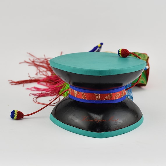 Handmade Tibetan Damaru Drum, Lakhuri Wood, Nepal