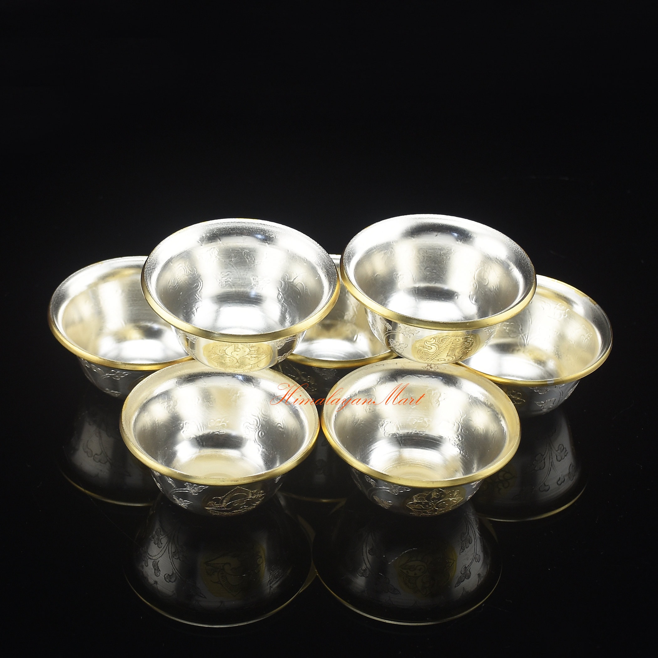 Fine Quality Buddhist Water Offering 7 Pieces Bowls Set Made Fine Quality Buddhist Water Offering 7 Pieces Bowls Set Made