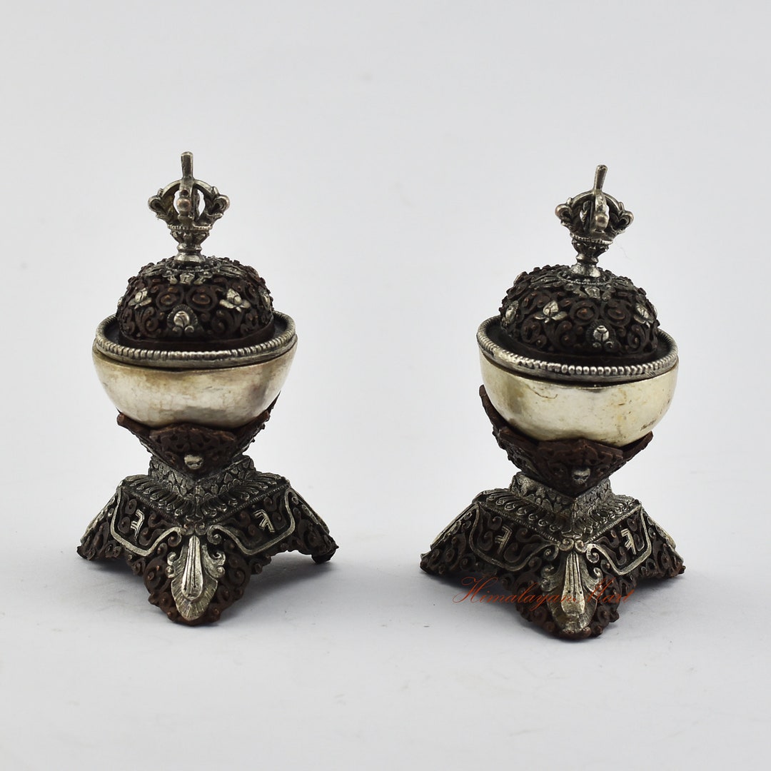 Tibetan Kapala Set: Silver Plated Copper Ritual Altar Decor - Etsy