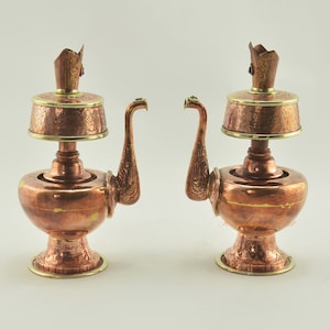 Fine Quality Hand Made Tibetan Buddhist Copper Ceremonial Ritual Bhumpa Set for Shrine / Altar / Monastery from Patan, Nepal