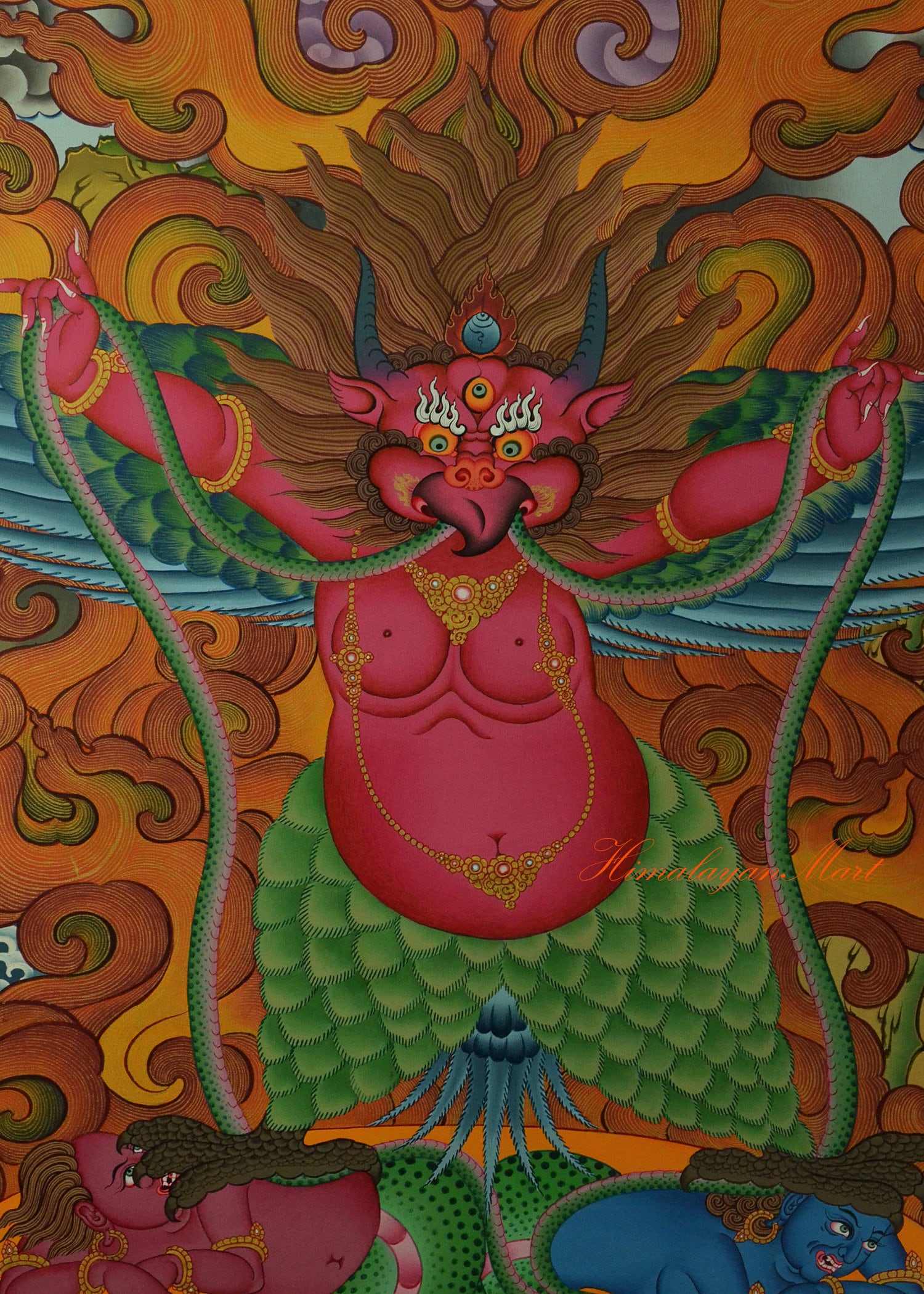 Hand Painted Garuda Thangka: King of Birds, Nepal Art - Etsy