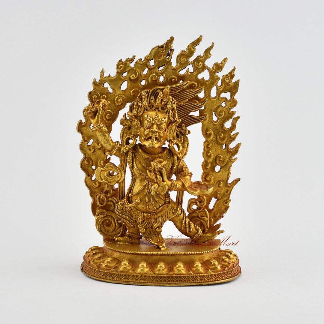 Gold Plated Vajrapani Statue: Tibetan Buddhist Copper Rupa - Etsy