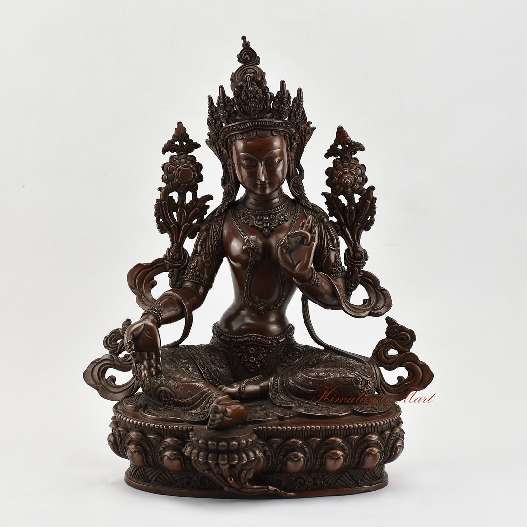 Hand Carved Green Tara Statue: Copper Buddhist Rupa, Patan Nepal - Etsy