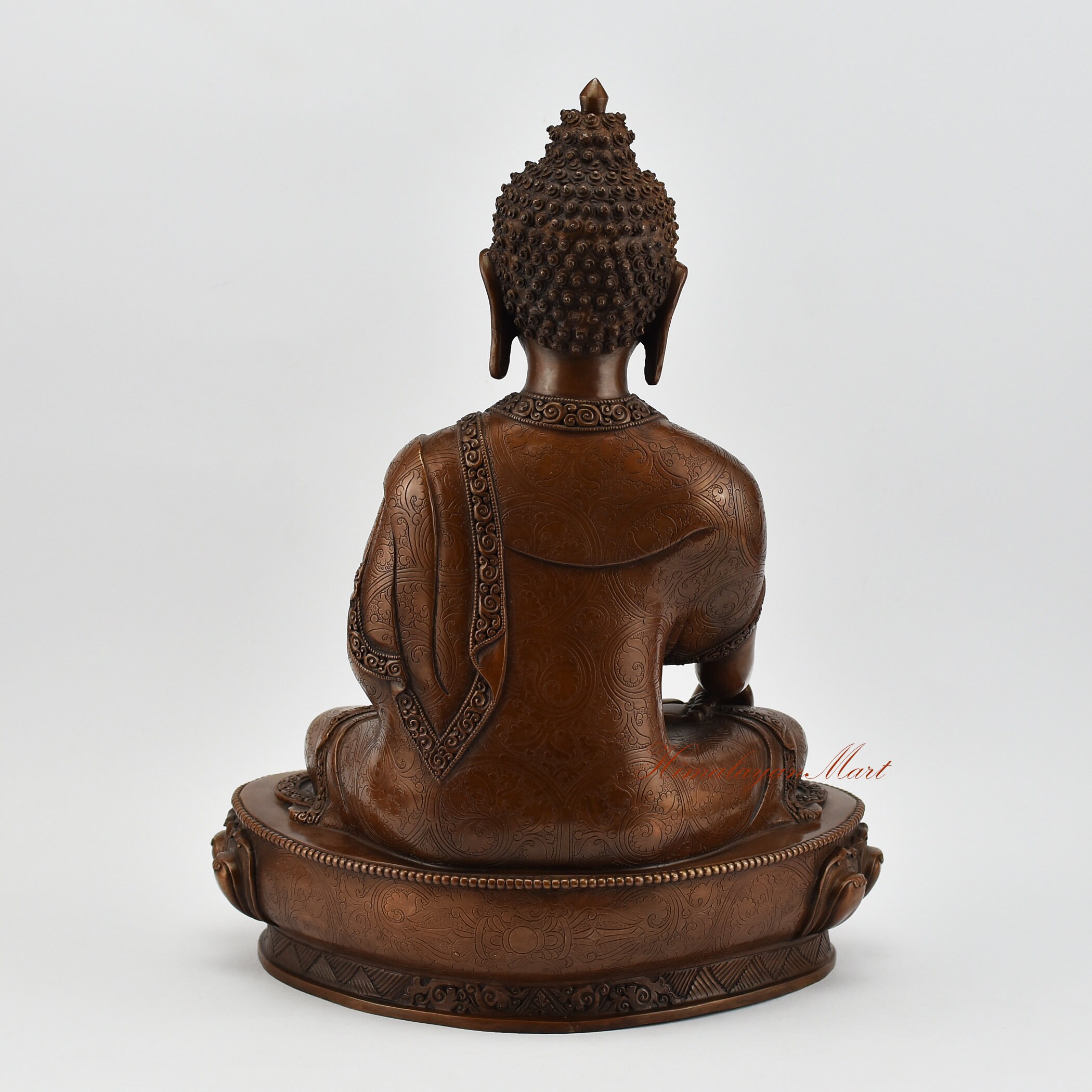 Handmade Shakyamuni Buddha Statue: Copper Oxidation Finish, Nepal