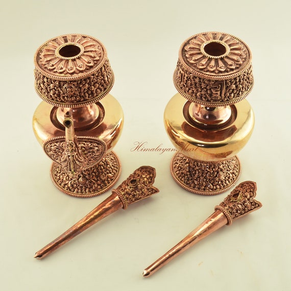 工芸品  Pampula vase 90mm Buy Handmade Copper Tibetan Bhumpa Ritual Vase Set, Patan Nepal