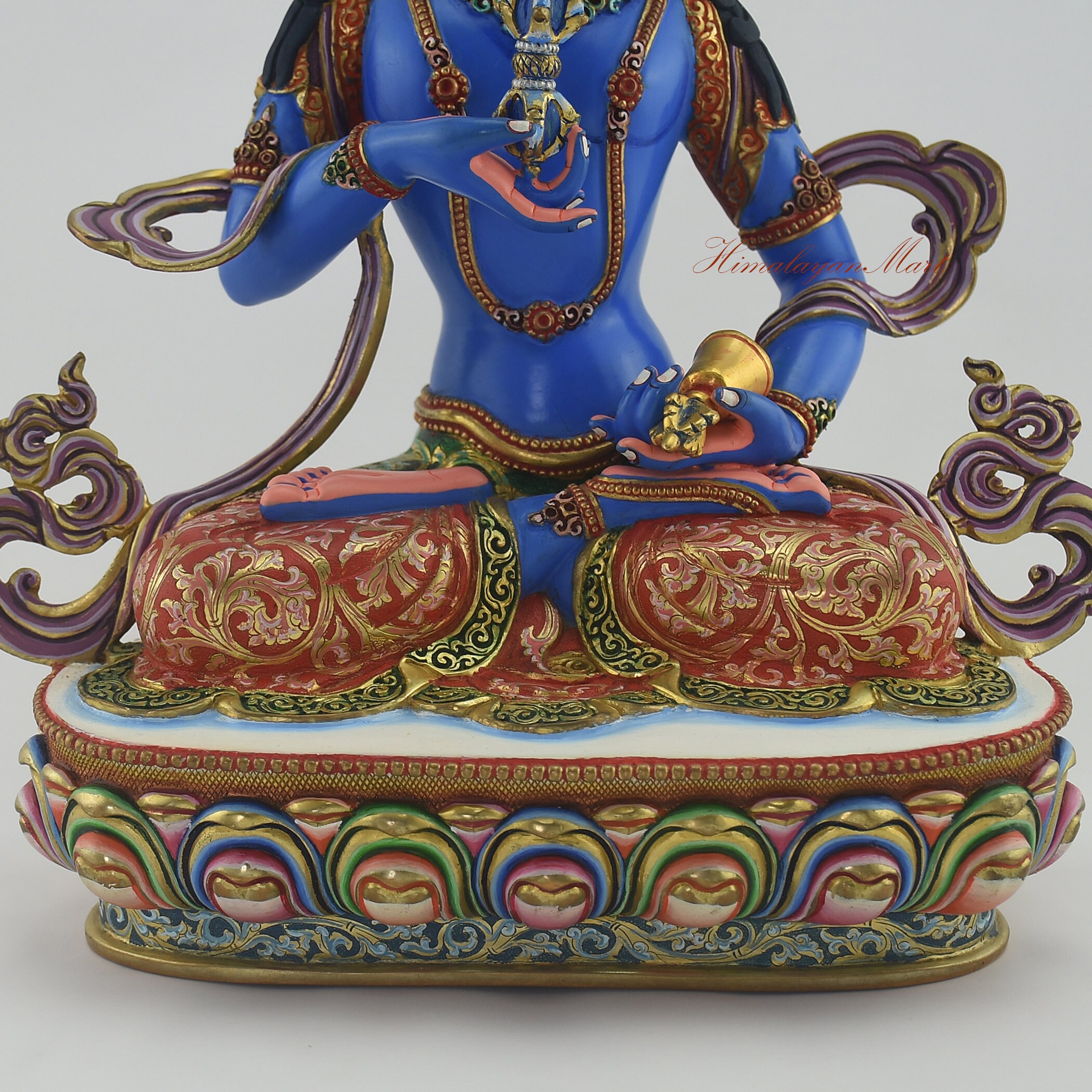 Hand Carved Vajrasattva Statue: 24K Gold Gilded Tibetan Buddhist Rupa ...