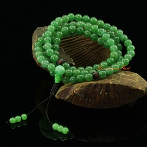 8.5 mm Aventurine Buddhist Tibetan 108 Prayer Beads with Bone Partition Beads Meditational Spiritual Prayer Beads Japa Mala