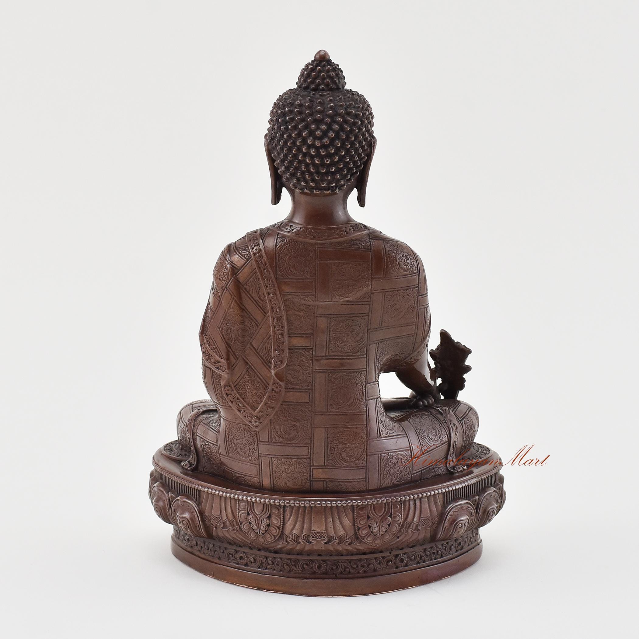 Hand Carved Medicine Buddha Statue: Oxidized Copper Altar Decor - Etsy