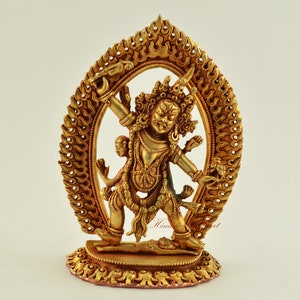 Fine Quality Gold Plated Tibetan Buddhist Ekajati Copper Statue for Altar / Shrine / Monastery from Patan, Nepal