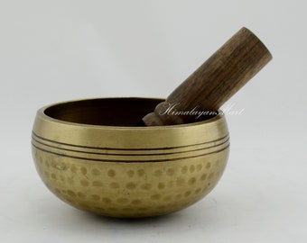 ネパールの手作り金属製仏教チベットシンギングボウル4個セット