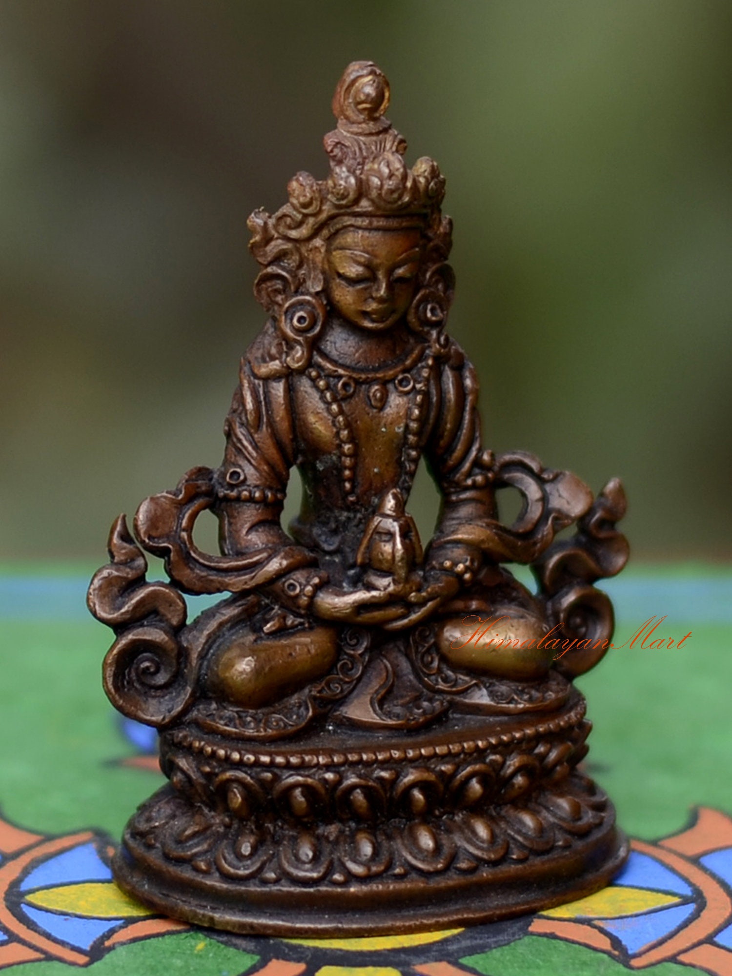 チベット阿弥陀仏像：銅合金酸化仕上げ - Etsy 日本