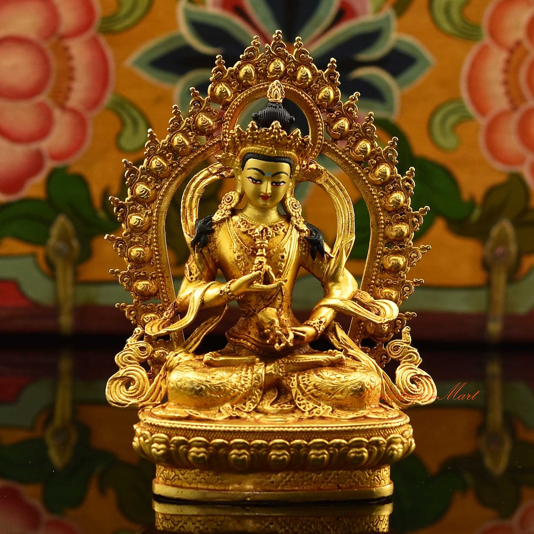 Gold Plated Vajrasattva Statue: Tibetan Buddhist Copper Rupa - Etsy