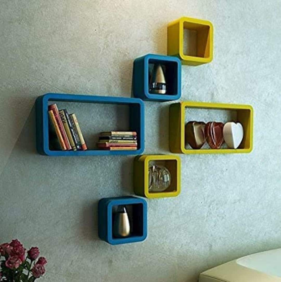 MDF Wooden Shelves Wood Wall Mounted Intersecting Wall Shelves Etsy