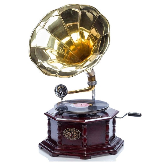 Wooden HMV Record Music Player Working Gramophone Antique