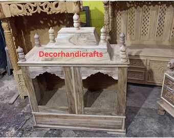 Wooden Temple For Home 36'' H X 30 L X 15 D Wooden Temple For Home Teak Wood Temple Carving Home Altars Hindu Mandir Home Decor Altar Mandir