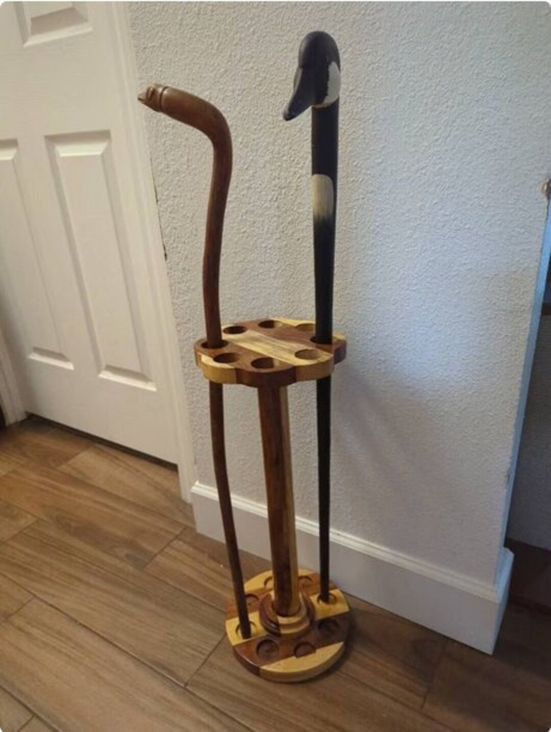 Walking Stick Rack Wooden Storage Rack for Walking Canes Sticks ...