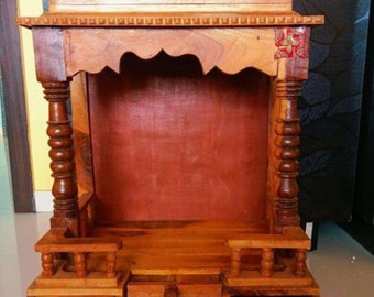 Wooden temple solid teakwood traditional unique design Handmade  Pooja Mandir & Pooja Mandir for Home Decor Wooden Temple Handicrafts Gift