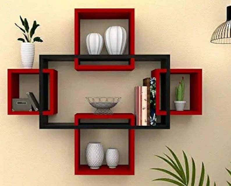 Red Wall Shelf - Etsy