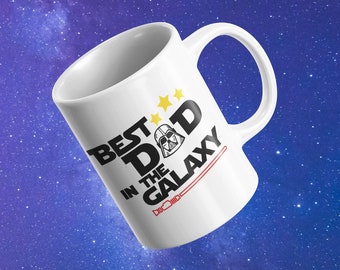 Best Dad in the Galaxy Vader Funny Gift Coffee Mug - 11oz White