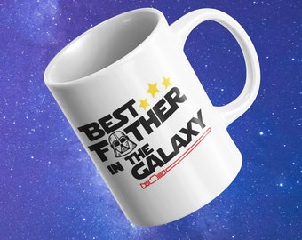 Best Father in the Galaxy Vader Funny Dad Gift Coffee Mug - 11oz White