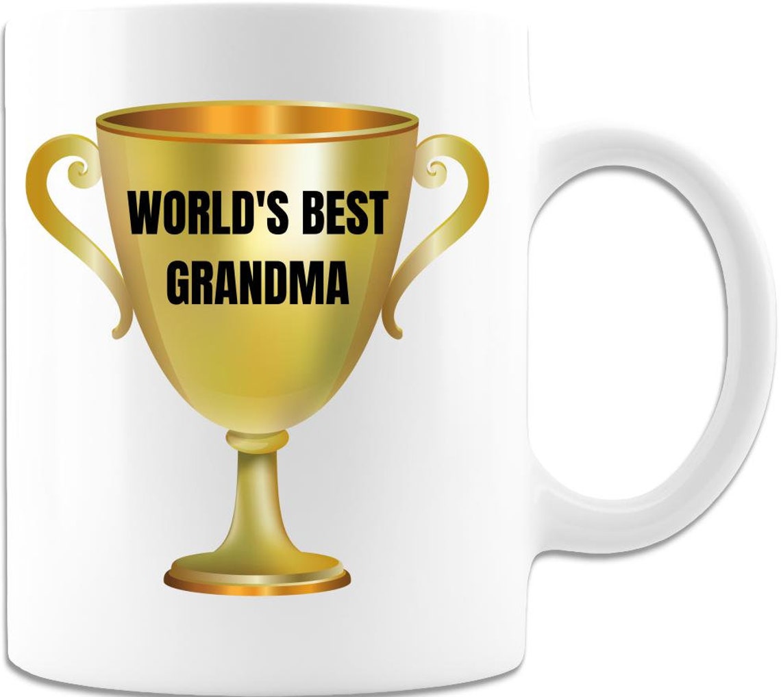 World's Best Grandma Gold Trophy Coffee Mug Great Etsy