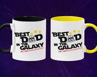 Best Dad in the Galaxy Vader Funny Dad Gift Coffee Mug - 11oz Two-Toned