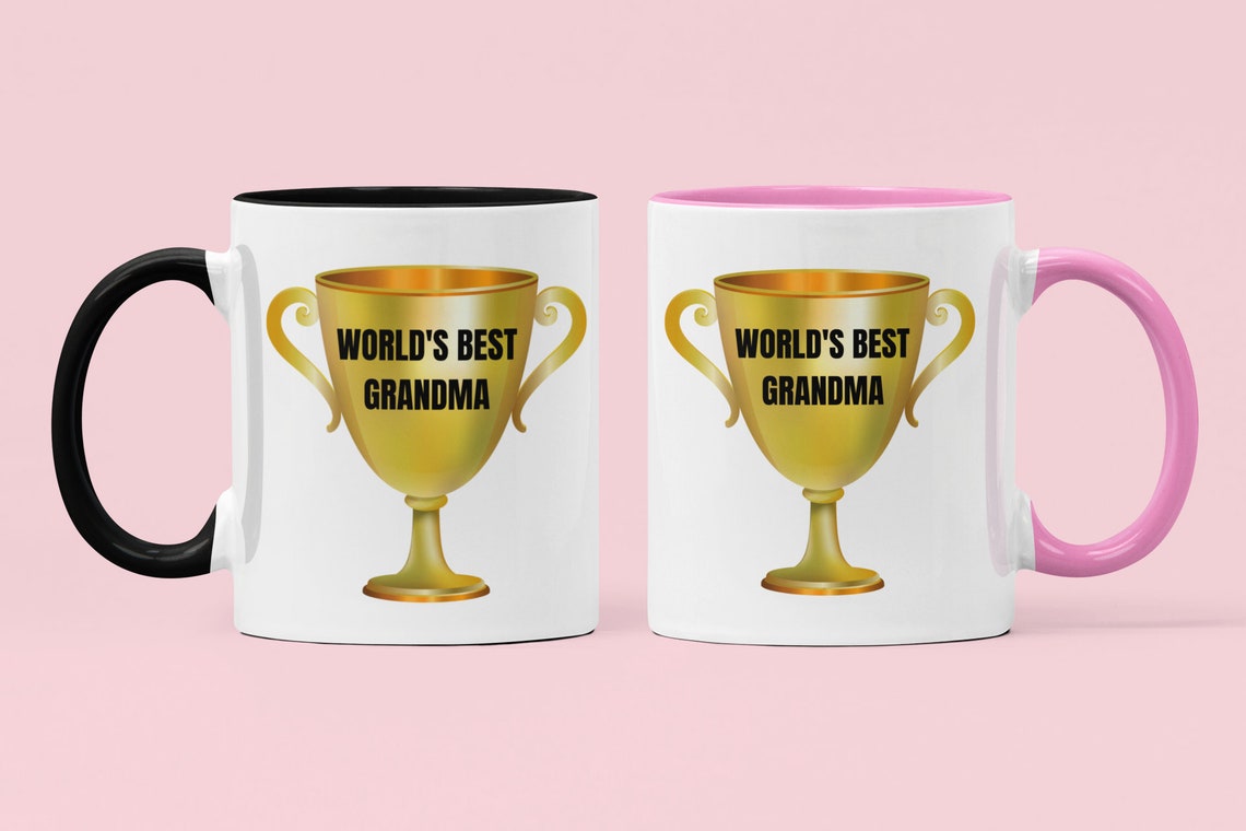 World's Best Grandma Gold Trophy Coffee Mug Great Etsy