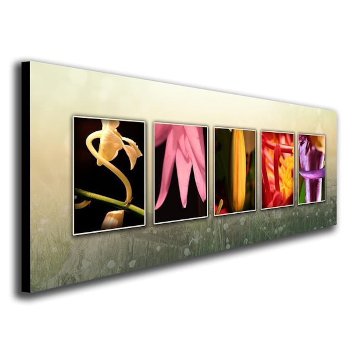 Floral Personalized Name Art Wall Canvas Etsy