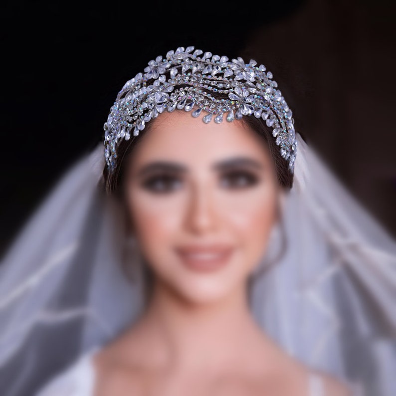 Ab Rhinestone Headpiece SuPoo Silver Tiara And Crown For  display picture 1