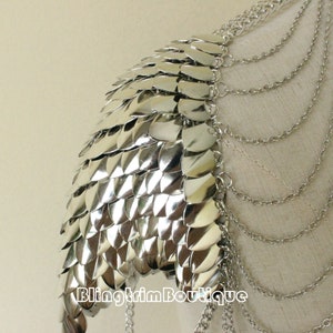 ScaleMail Chain mail Mantle Dragon Scale Scalemails Cosplay Shoulder Piece Shoulder Pauldrons Scalemaille Armour spaulder pauldron epaulette image 4