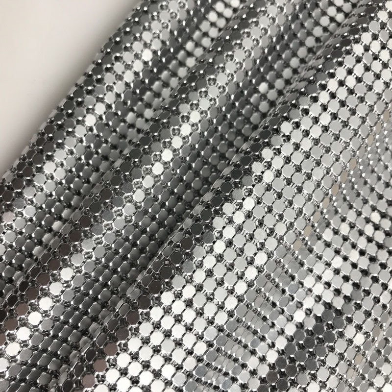 Soft Multi Color Metallic Sequin Fabric Metal Mesh Aluminum