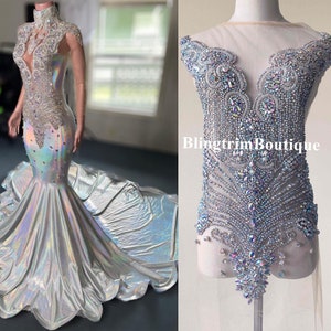 Handmade Gold Crystal Rhinestone Bodice Dress Applique for Wedding Bridal  Evening Dress Party Dress - China Crystal Rhinestone Applique and Bodice  Rhinestone Applique price