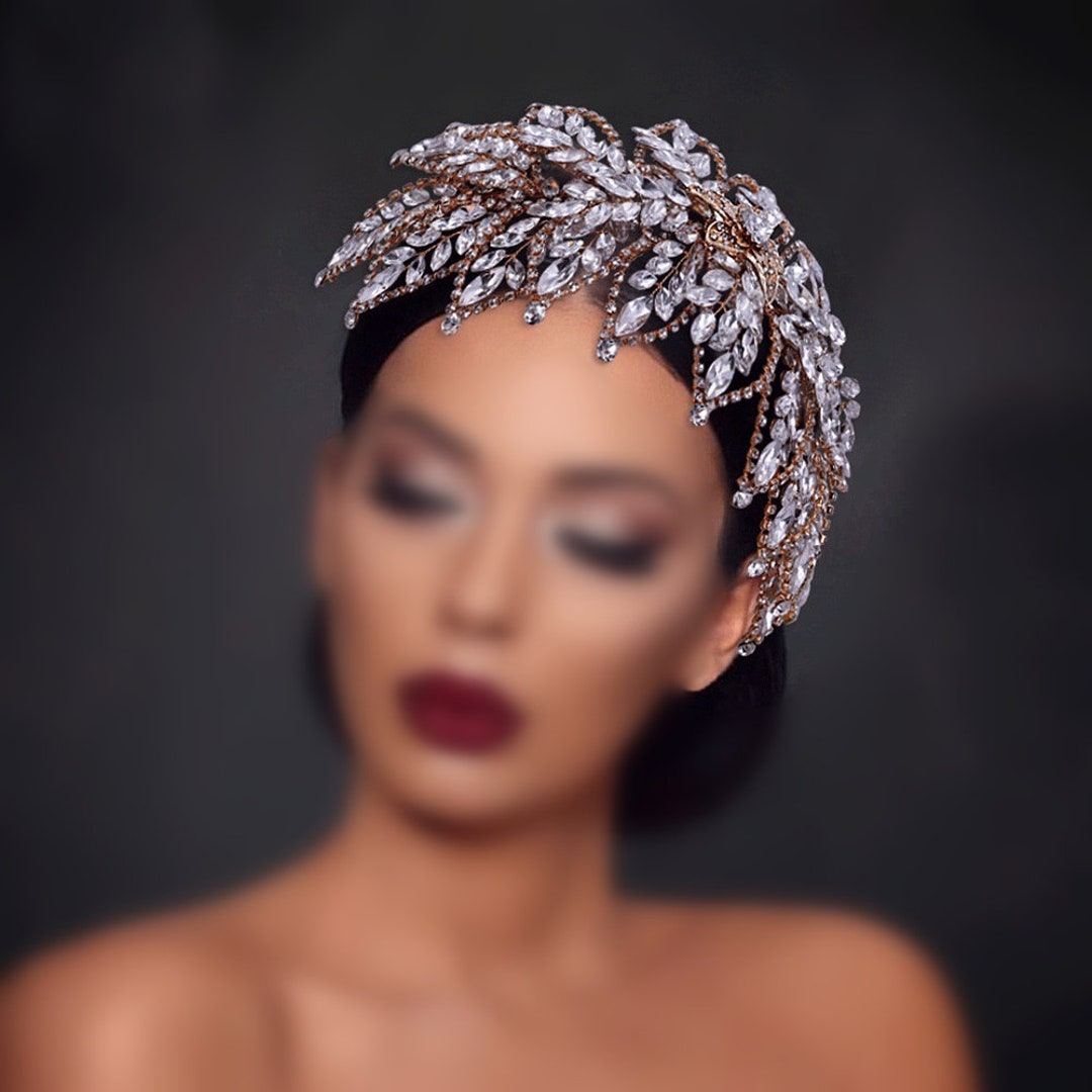 Crystal Silver/gold Bridal Hair Piece Bridal Diamond Hair Etsy