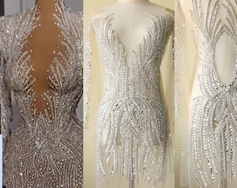 white diamond prom dress