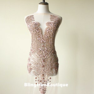 Stunning Haute Couture Rhinestone Bodice Large Rose Gold - Etsy