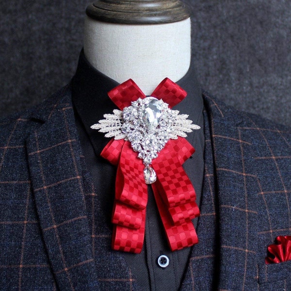 Rhinestone Bow Tie - Etsy