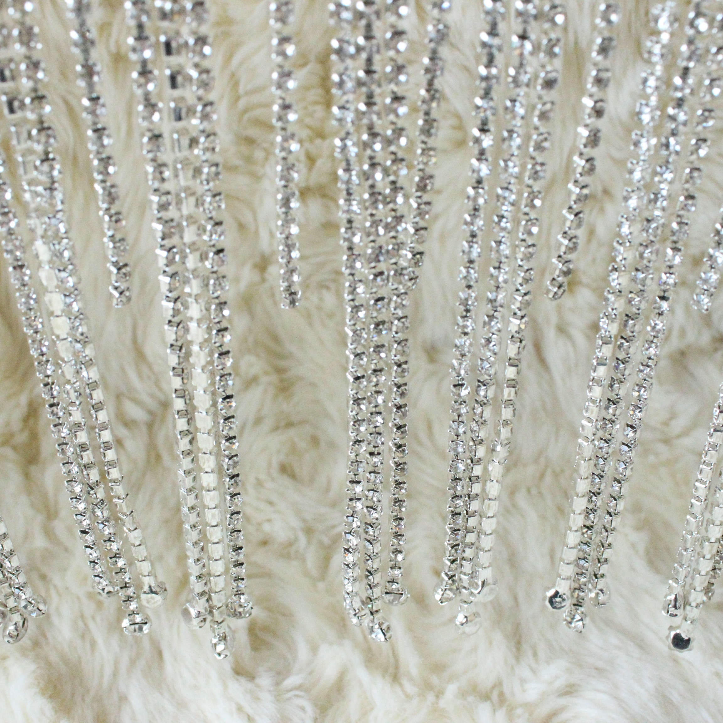 Silver Bejeweled Foldover Elastic Trim - 0.75 - Rhinestone - Trims &  Chains - Trims