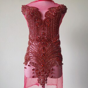 Sparkle Rose Gold Heavily Bodice Applique Beaded Embroidery - Etsy