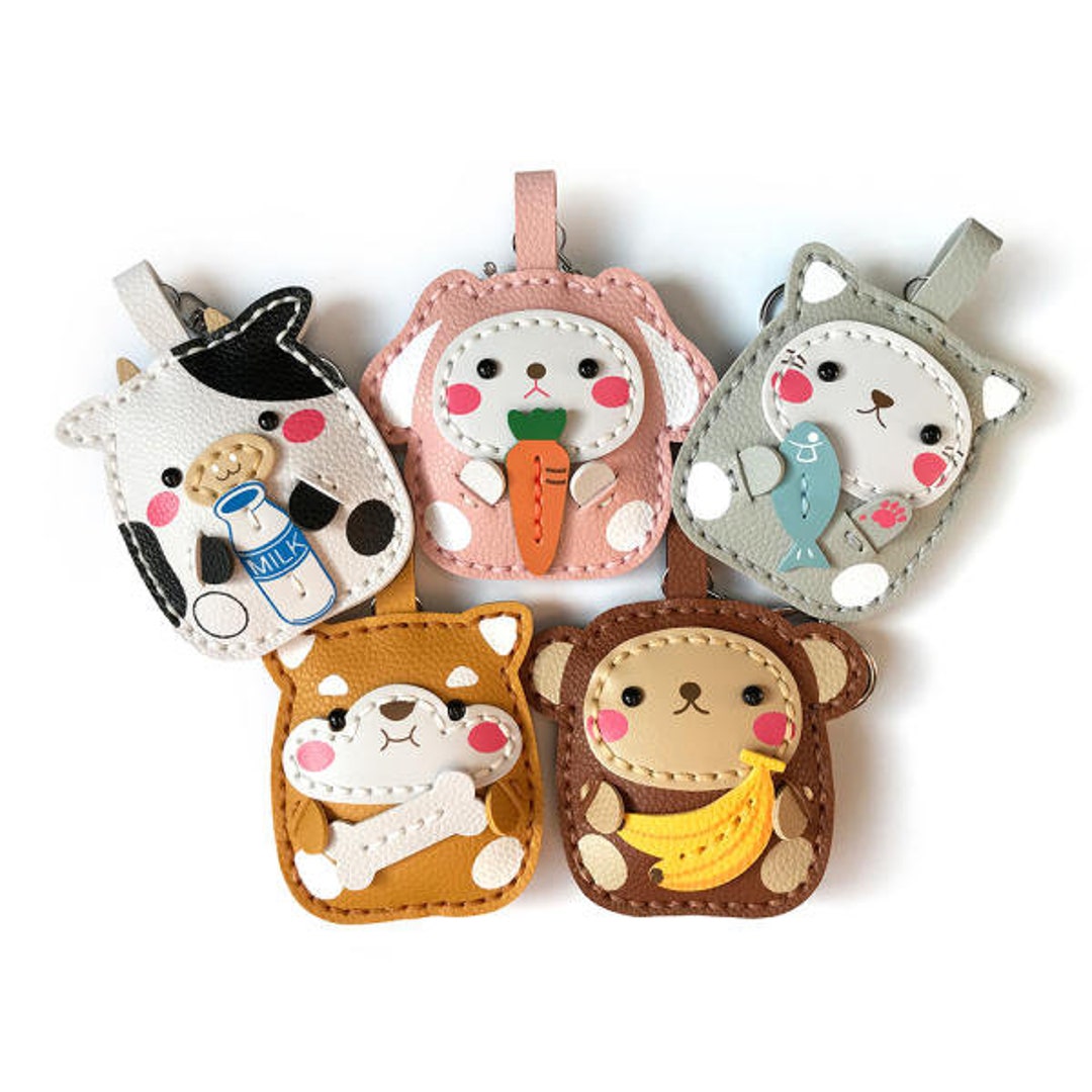Make Your Own Animal Keychain Leather Craft Kit L Sewing Etsy