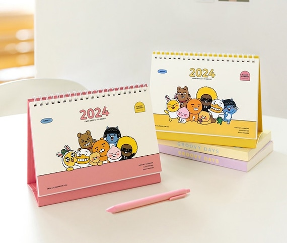 Calendrier de bureau 2024 Kakao Friend Calendrier 2024 Accessoires de  bureau mignons Agenda 2024 Calendrier de bureau 2024 -  France