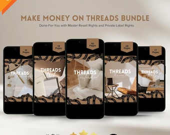 Make Money on Threads Bundle, Threads Unleashed, Threads that Reach, Threads that Sell, with MRR and PLR, Done-For-You, DFY, Bestsellers