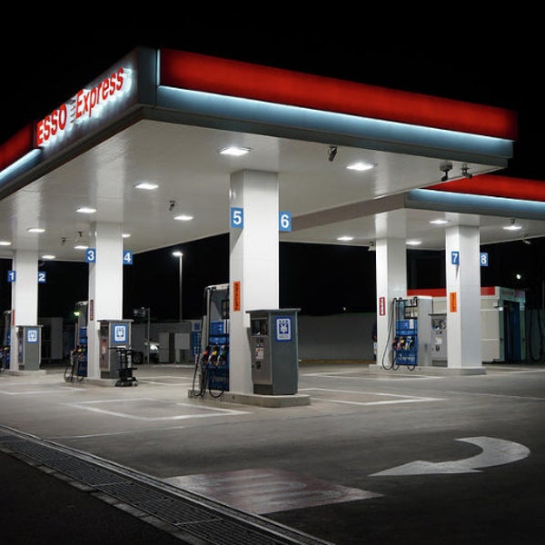 EssoExpress Gas Station Naha Okinawa Japan, Night View