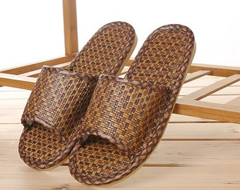 Details about   Sandals Slippers Handmade Straw Women Slipper Home Shoes Summer Casual BeachShoe