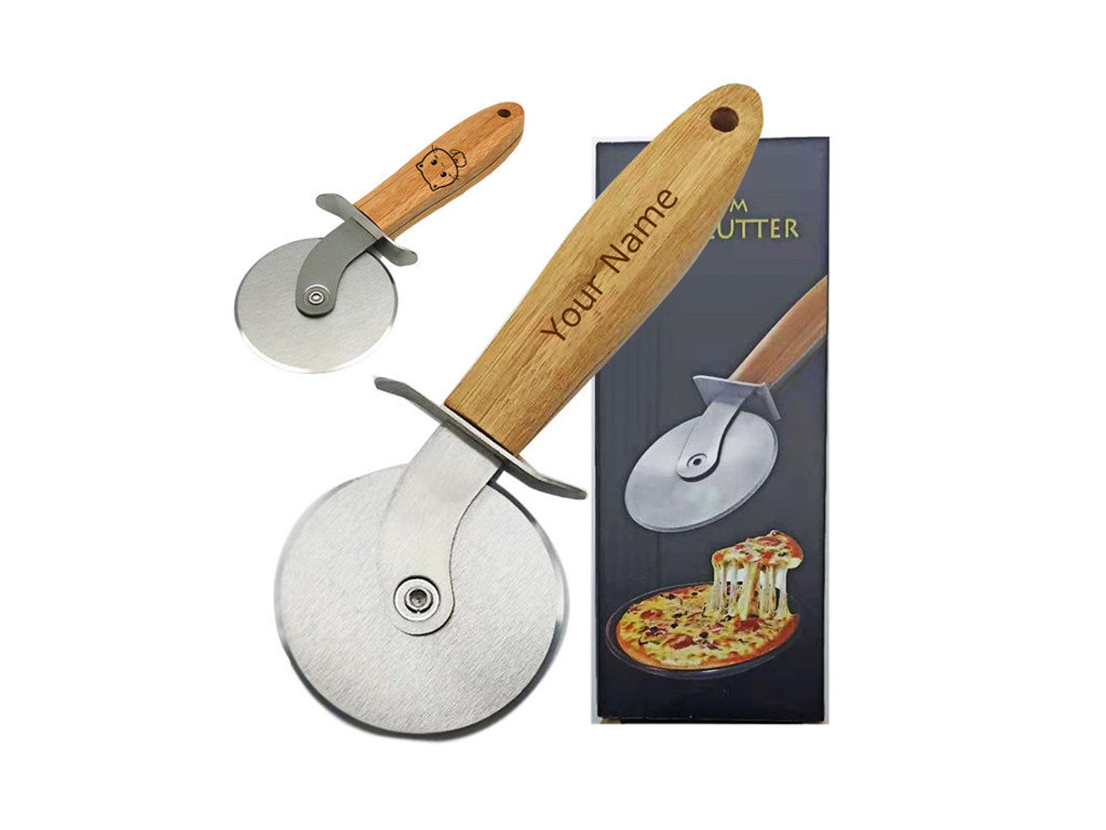 Personalized pizza cutter can customize the name and cat Etsy
