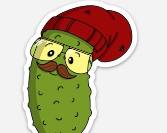 Lustiger Hipster Pickle Vinyl Aufkleber