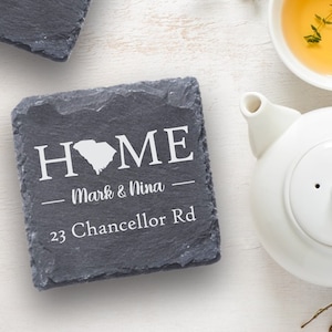 South Carolina Personalized Coaster, Housewarming Coasters, Gift for New Home, South Carolina Home Decor, South Carolina Gift, Printed Gift